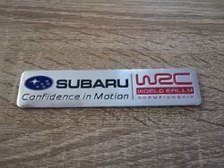 Subaru WRC Silver with Red Emblem Logo