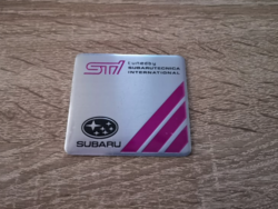 Subaru STI Silver with Pink Emblem Logo
