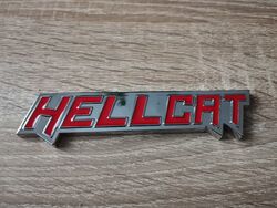 Dodge Hellcat Silver with Red Emblem Logo