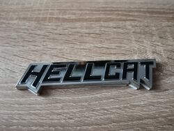 Dodge Hellcat Silver with Black Emblem Logo