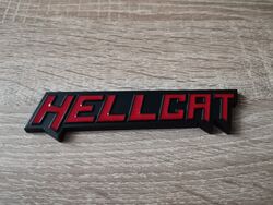 Dodge Hellcat Black with Red Emblem Logo