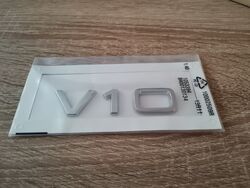 Audi V10 Silver Emblem Logo