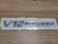 Mercedes Benz V12 Biturbo Silver Emblem Logo