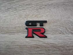 Nissan GTR Black with Red Emblem Logo
