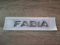 Skoda Fabia (New Font) Silver Emblem Logo