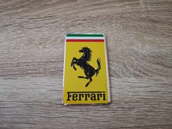 Ferrari Prancing Horse Rectangle Yellow Emblem Logo Large Size
