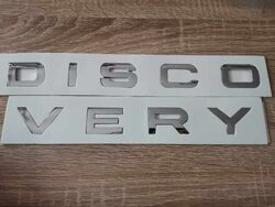 Land Rover Discovery Lettering Silver Emblem Logo