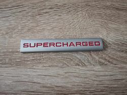Range Rover Supercharged Silver with Red Emblem Logo