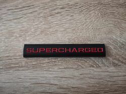Range Rover Supercharged Black with Red Emblem Logo