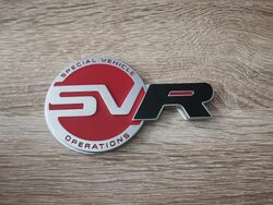 Range Rover SVR Red with Black R Emblem Logo Large Size