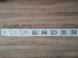 Land Rover Defender Lettering Silver Emblem Logo