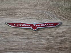 Jeep Trailhawk Silver with Red Small Size Emblem Logo