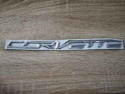Chevrolet Corvette Silver Lettering Emblem Logo
