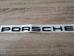 Porsche Glossy Black Lettering Emblem Logo