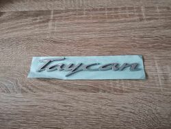 Porsche Taycan Glossy Silver Emblem Logo