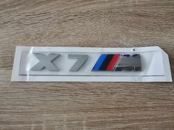 BMW X7 M Glossy Silver Emblem Logo