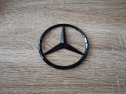 Mercedes Benz Glossy Black Round Emblem Logo