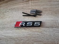 Audi RS5 Silver Grill Emblem Logo