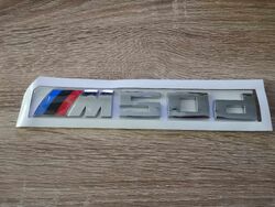 BMW M50d Silver Emblem Logo