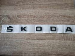 Skoda Lettering Black Emblem Large Size