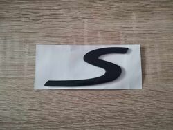 Porsche S Glossy Black Emblem Logo Large Size