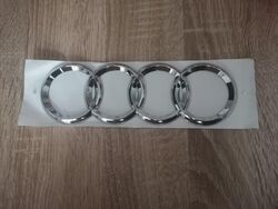 Audi Rings Silver Rear Emblem Logo 19.2 cm length