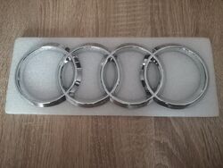 Audi Rings Silver Front Emblem Logo 27.5 cm length