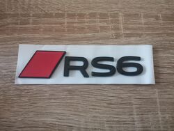 Audi RS6 Black with Red Emblem Logo Newest Style