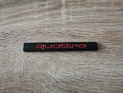 Audi Quattro Black with Red Metal Emblem