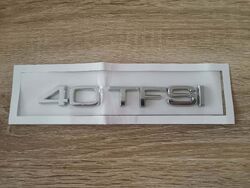 Audi 40 TFSI Glossy Silver Emblem