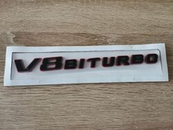 Mercedes Benz V8 Biturbo Red with Black Emblem Newest Style
