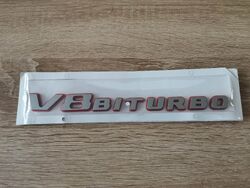 Mercedes Benz V8 Biturbo Red with Silver Emblem Newest Style