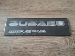 Subaru Symmetrical AWD Silver Set Emblems Logos