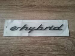 Porsche e-hybrid Glossy Black Emblem Logo