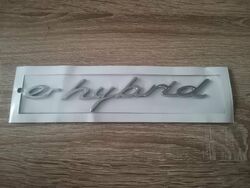Porsche e-hybrid Glossy Silver Emblem Logo