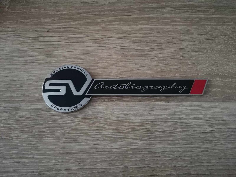 Range Rover Autobiography Rear Emblem Range Rover SV Autobiography Black with Silver Emblem Logo - http://a